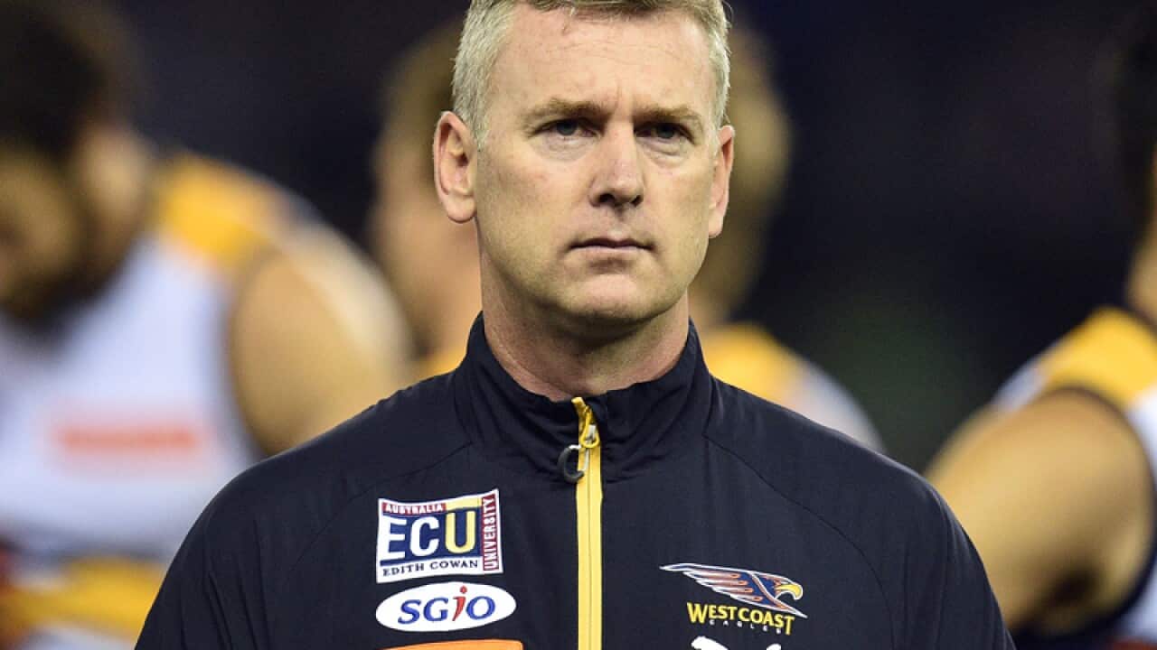 Coach of the Eagles Adam Simpson