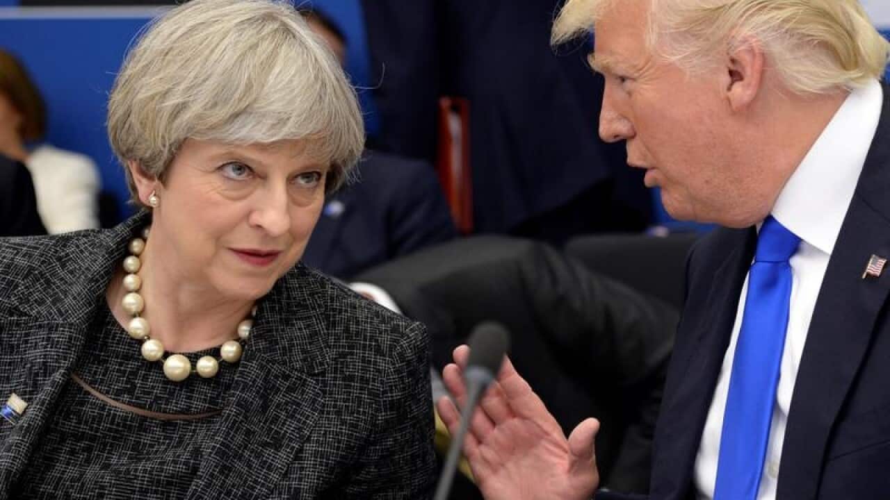 Theresa May and Donald Trump.