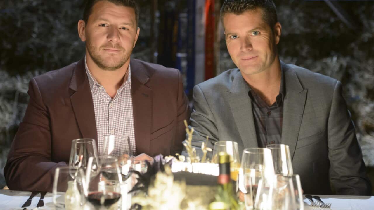 My Kitchen Rules judges Pete Evans (R) and Manu Fieldel
