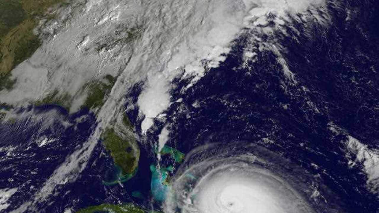 A satellite image of Hurricane Joaquin taken on Thursday.