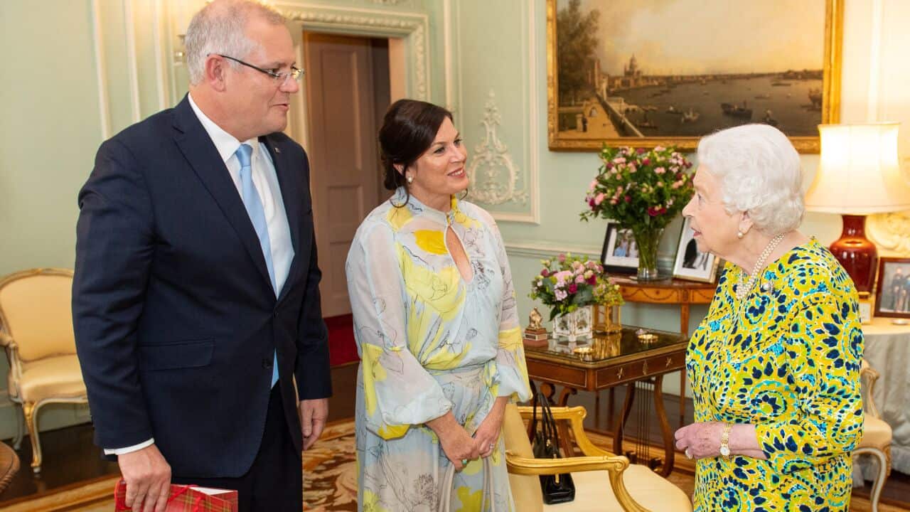 Queen Elizabeth II meets Australian Prime Minister Scott Morrison and his wife Jennifer during a private audience at Buckingham Palace, London.. Picture date: Monday June 3, 2019. Photo credit should read: Dominic Lipinski/PA Wire