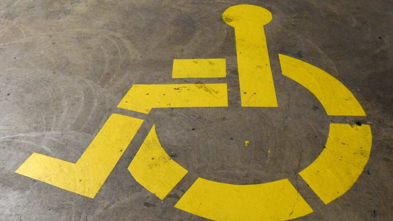 A disability carpark sign