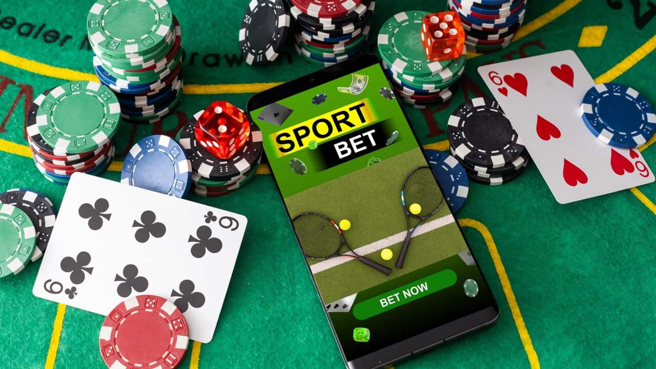 Mobile casino background. Poker online application concept. Bookmaker's website interface template. Gambling app design.