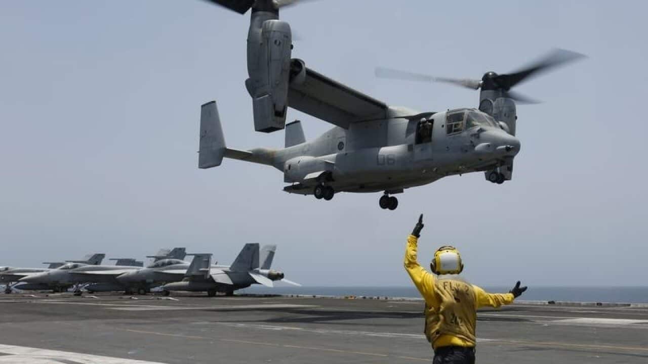 The US Navy conducted exercises in the Arabian Sea after warning of a threat from Iran.