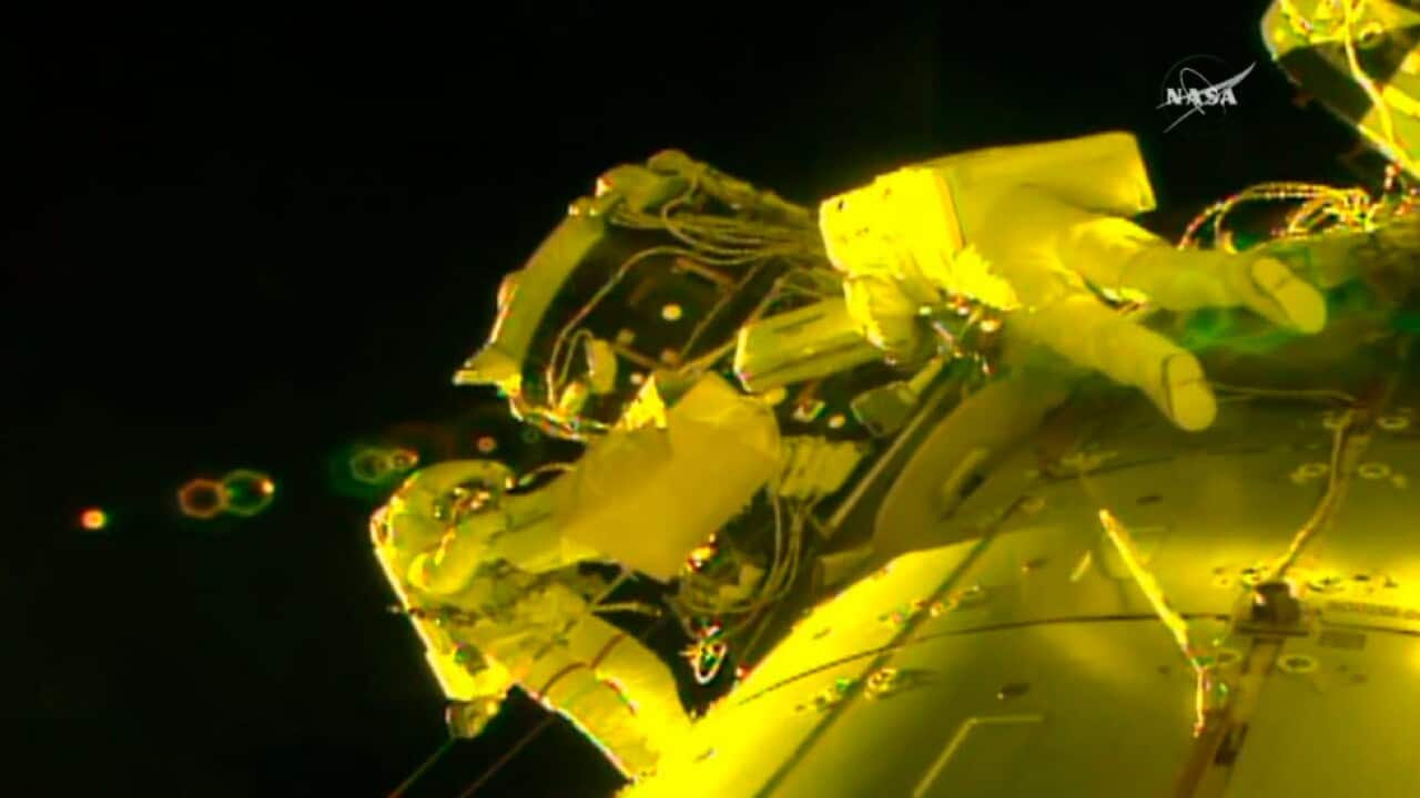 An important piece of micrometeorite shielding was lost during the spacewalk at another part of the station earlier in the day.