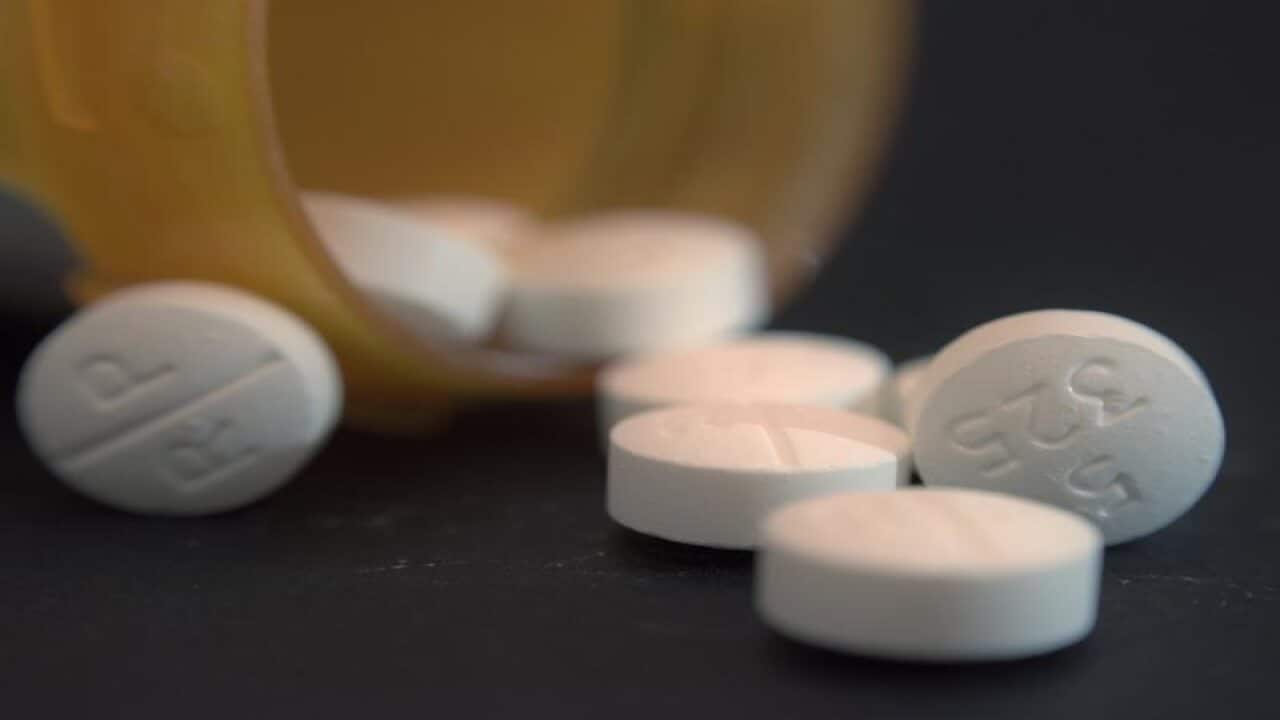 Pills of the opioid oxycodone-acetaminophen.