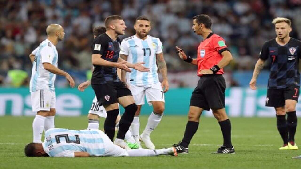 Argentina and Croatia drawing 0-0 at halftime