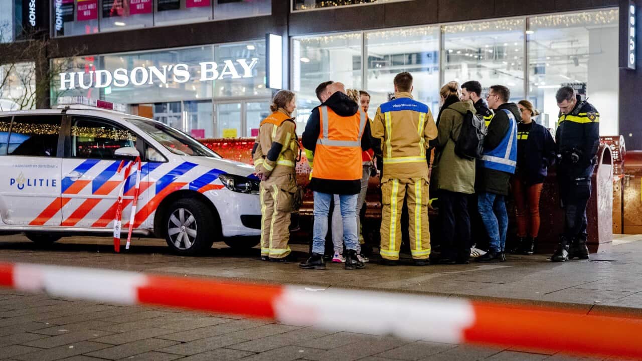 Emergency services in The Hague, The Netherlands, following the stabbing.
