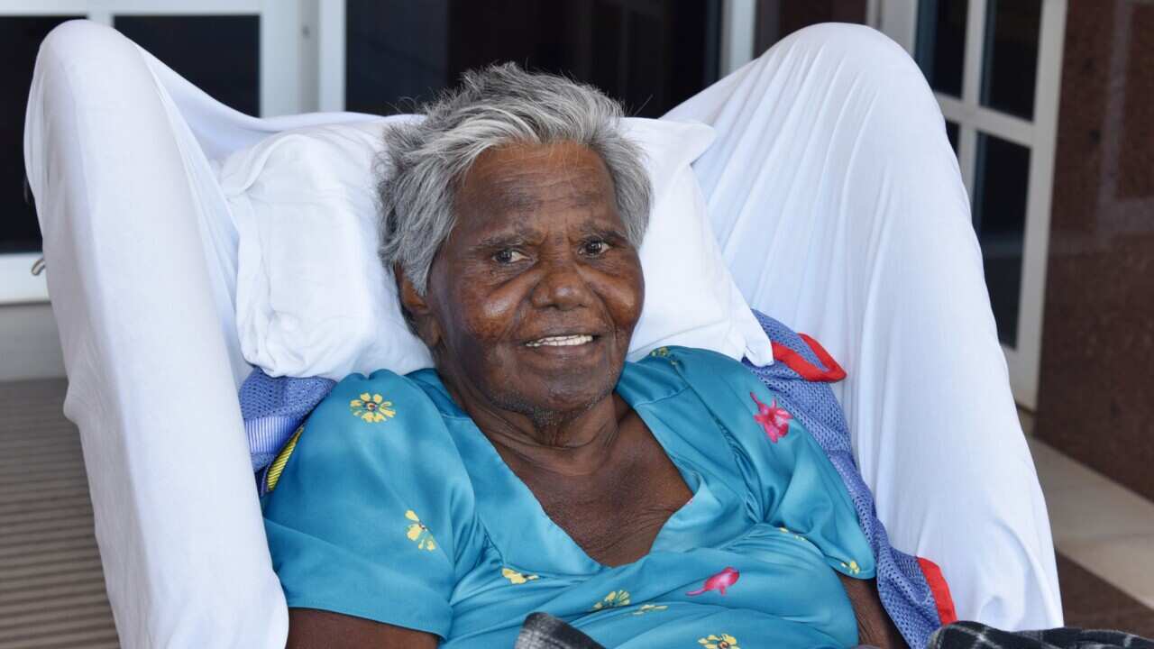 Aboriginal elder Mildred Numamurdirdi after giving evidence to the Royal Commission (AAP)