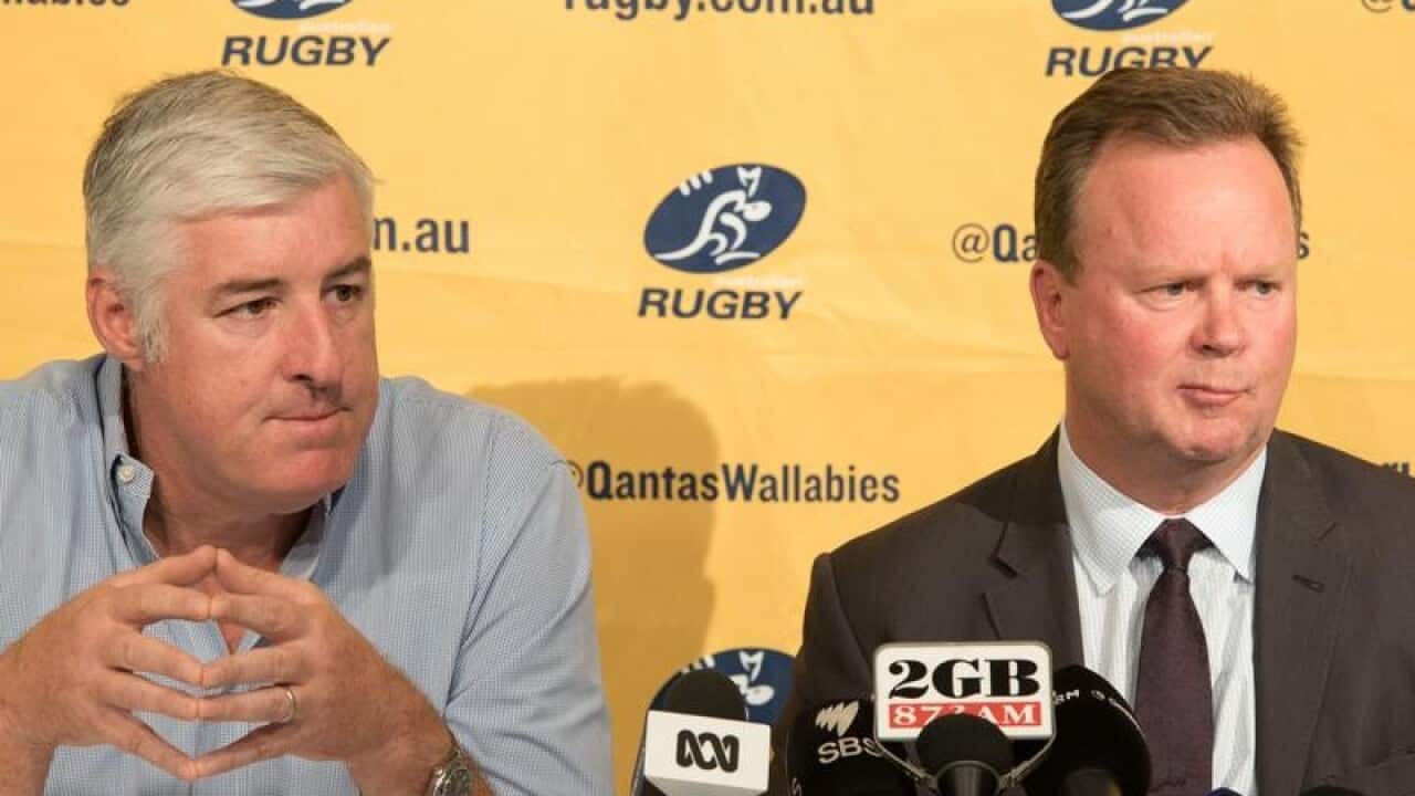 ARU chairman Cameron Clyne and ARU chief Bill Pulver