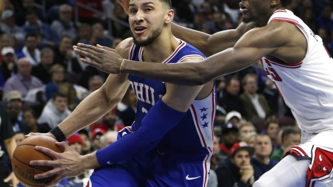 Ben Simmons in action against the Chicago Bulls.