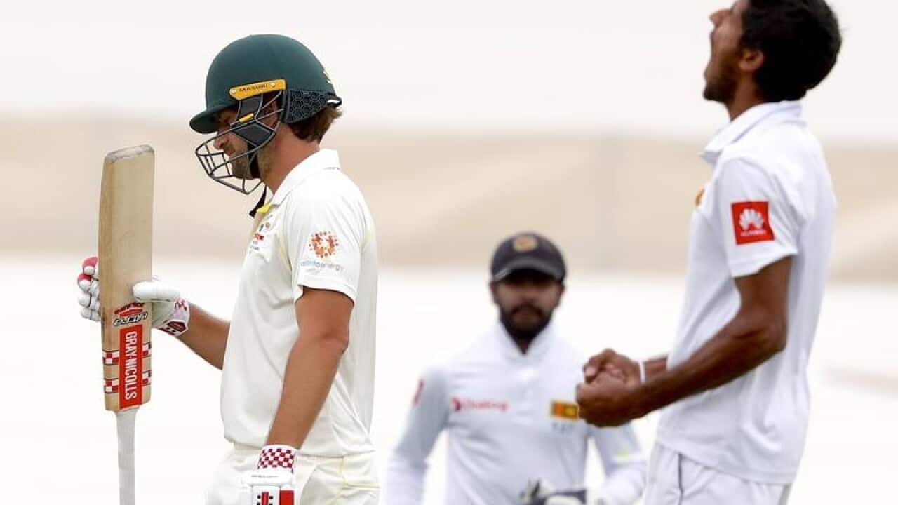 Joe Burns bowled by Sri Lanka's Kasun Rajitha