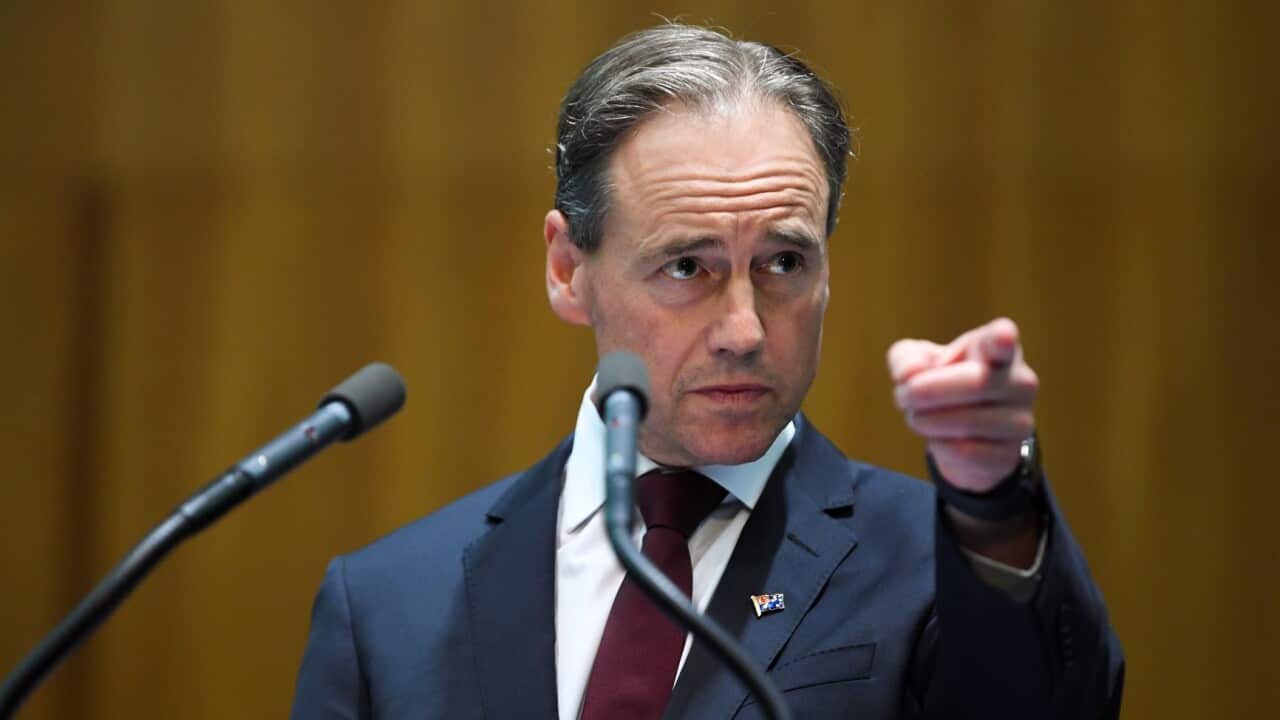 Australian Health Minister Greg Hunt speaks to the media (AAP)