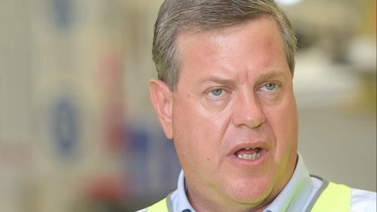 Queensland Opposition Leader Tim Nicholls speaks to media