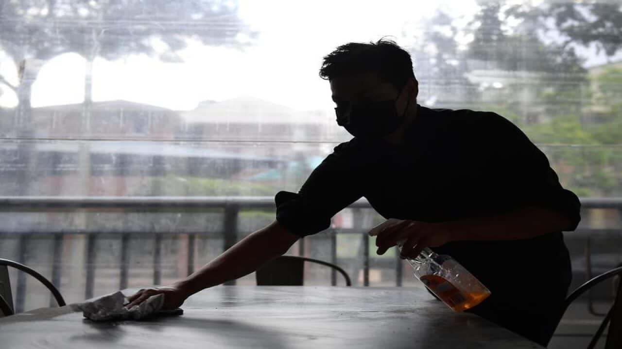 A file photo of a hospitality worker