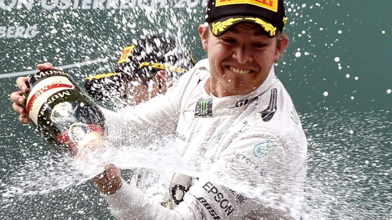 German winner Nico Rosberg of Mercedes