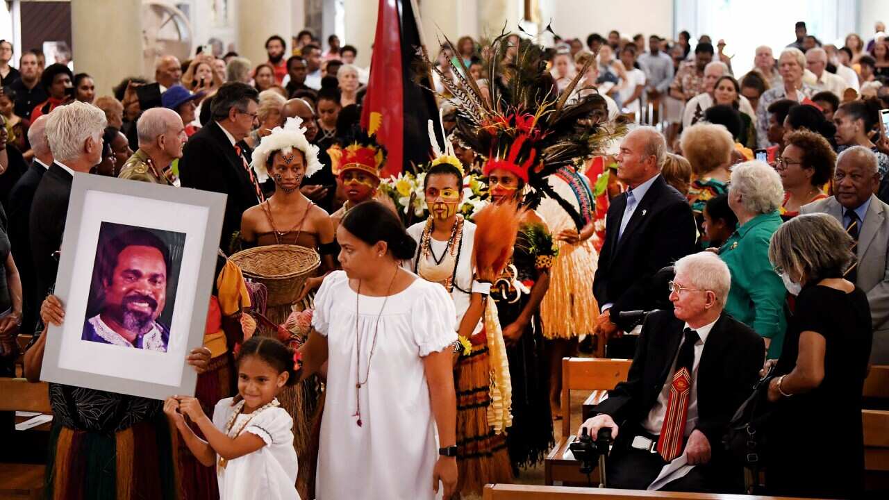 A memorial mass held at St. Stephen's Cathedral in Brisbane to honour Sir Michael Somare.