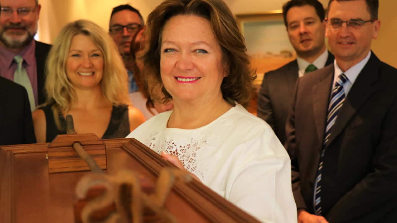 Gina Rinehart at S Kidman & Co's Adelaide head office