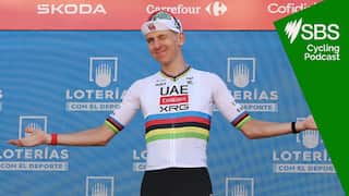ANDORRA LA VELLA, ANDORRA - AUGUST 25: Tadej Pogacar of Slovenia and UAE Team Emirates XRG celebrates at podium as Polka dot Mountain Jersey winner during the La Vuelta - 81st Tour of Spain 2026, Stage 4 a 104.8km from Andorra la Vella to Andorra la Vella / #UCIWT / on August 25, 2026 in Andorra la Vella, Andorra. (Photo by Alexander Hassenstein/Getty Images)