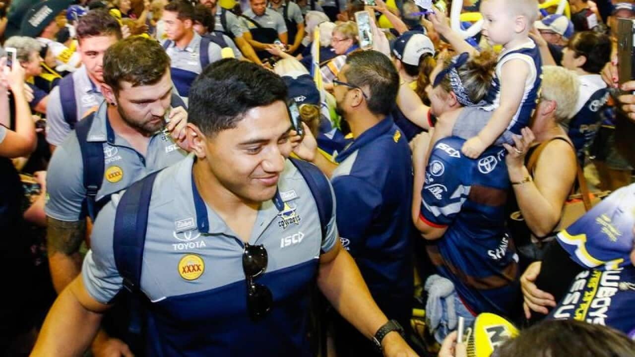 The Cowboys received a hero's welcome in Townsville
