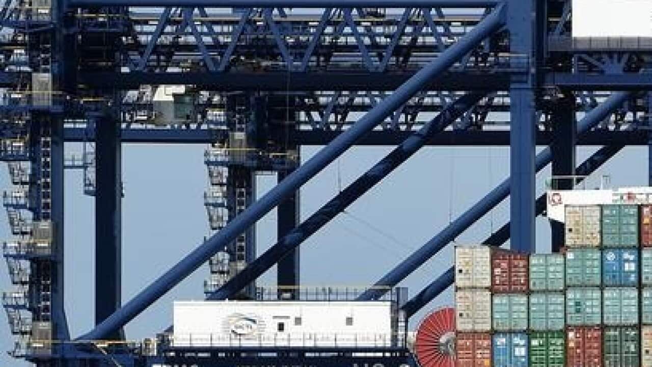 A general view of activity at the Port Botany