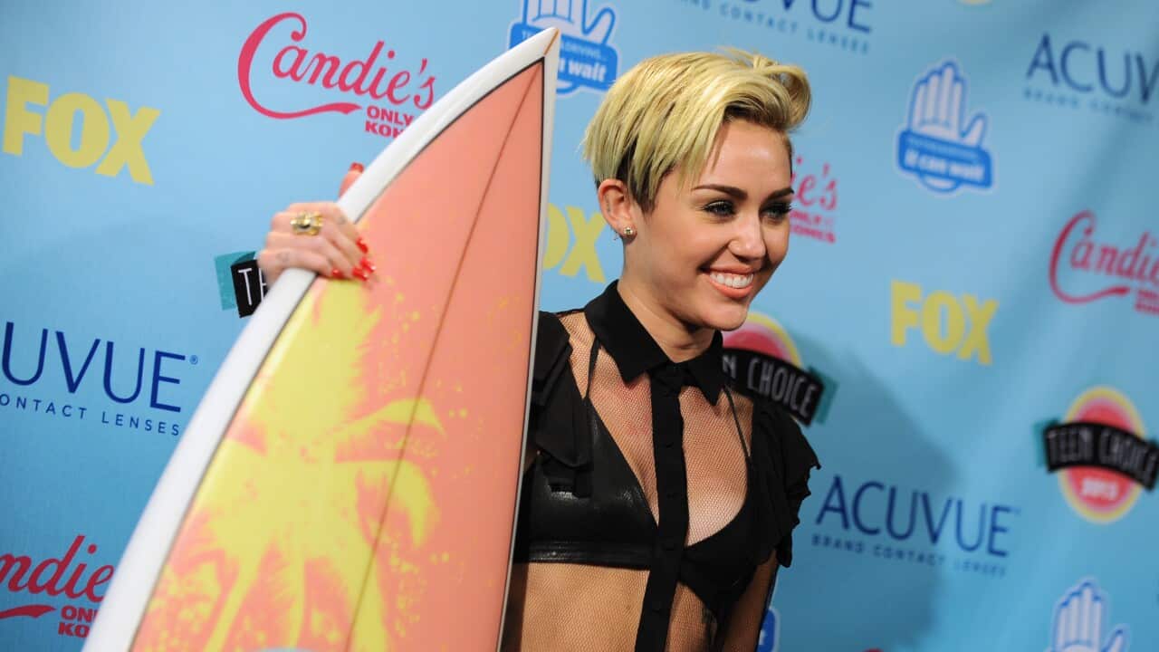 Miley Cyrus won a Teen Choice Award for "We Can't Stop". August, 2013.