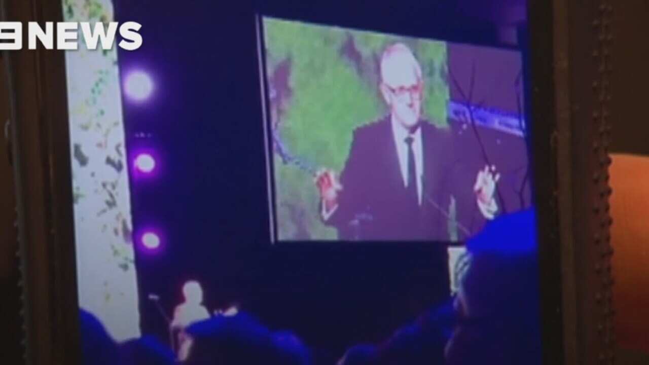 Veteran journalist Laurie Oakes has released material taken during the PM's speech at the Winter Ball where he mimicks the US President.