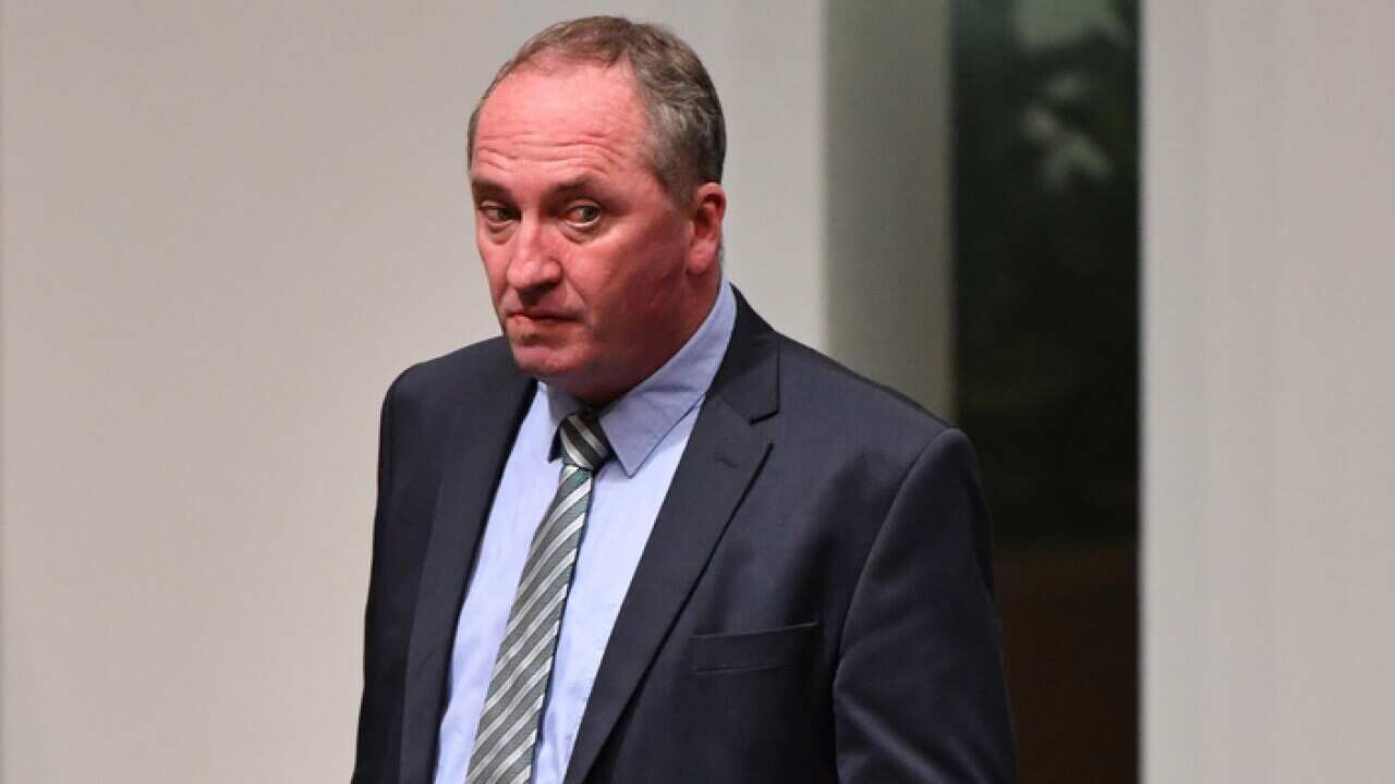 Former deputy prime minister Barnaby Joyce during Question Time in the House of Representatives at Parliament House in Canberra, Tuesday, February 19, 2019. (AAP Image/Mick Tsikas) NO ARCHIVING