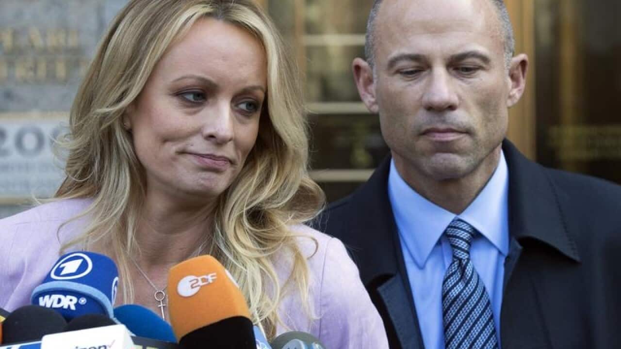 A file image of Stormy Daniels and Michael Avenatti.