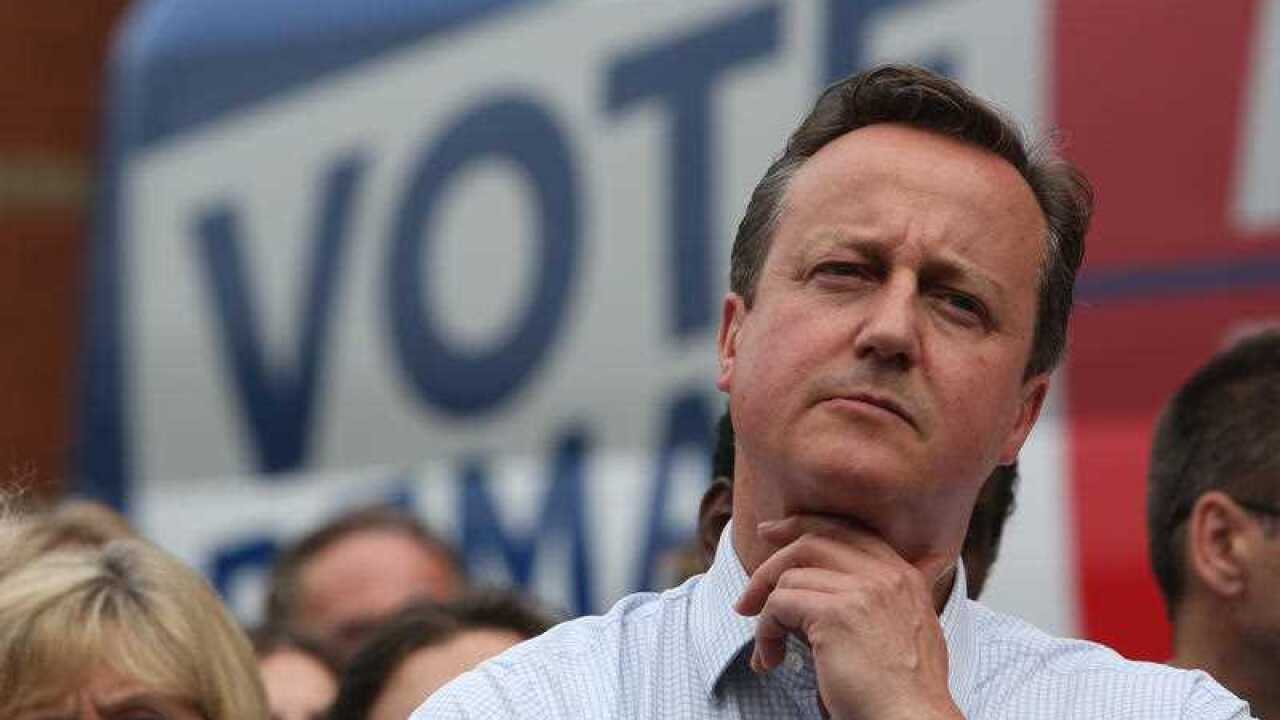Britain's Prime Minister David Cameron attends a Britain Stronger In Europe event while campaigning for people to vote to remain inside the EU