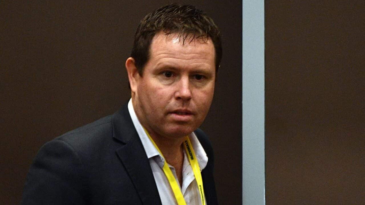 Nationals Member for Mallee Andrew Broad at the Nationals Federal Council at the Canberra Hyatt Hotel in Canberra, Saturday, August 18, 2018. (AAP Image/Mick Tsikas) NO ARCHIVING