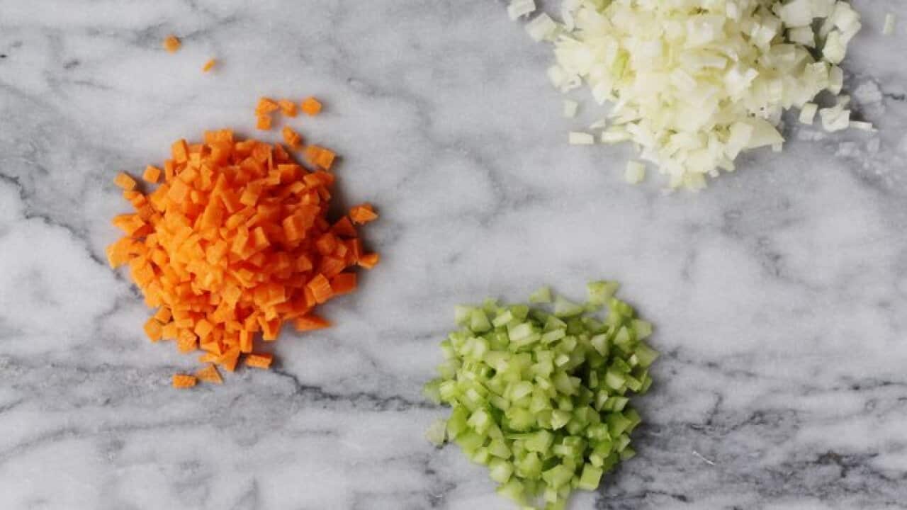 vegetables on marble table