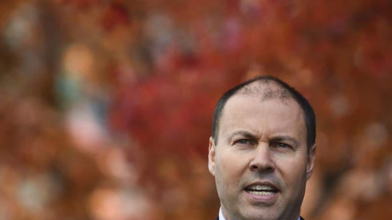 Josh Frydenberg speaks to the media