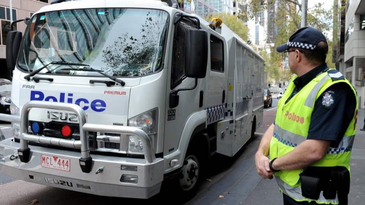 A file image of a Victorian police van