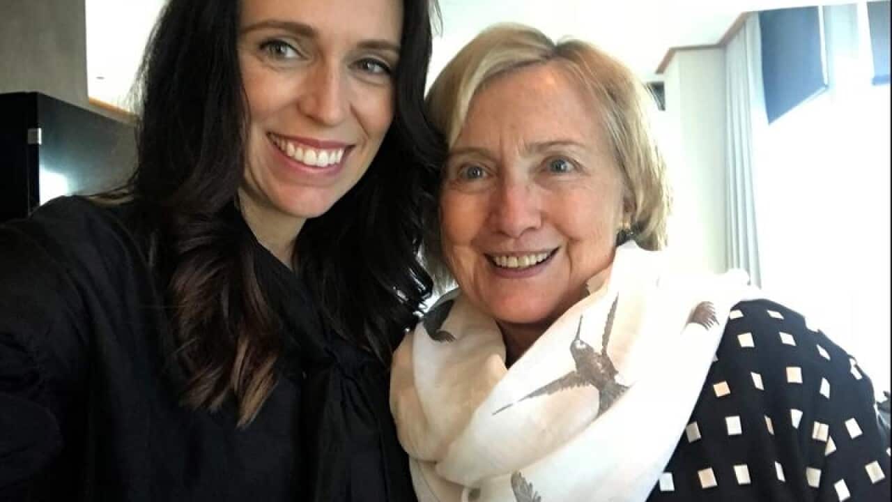 Jacinda Ardern and Hillary Clinton