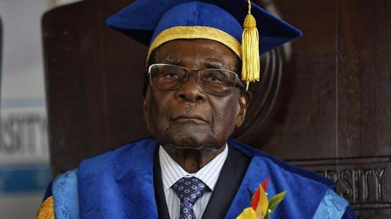 Robert Mugabe was seen in public for the first time since the military put him under house arrest.