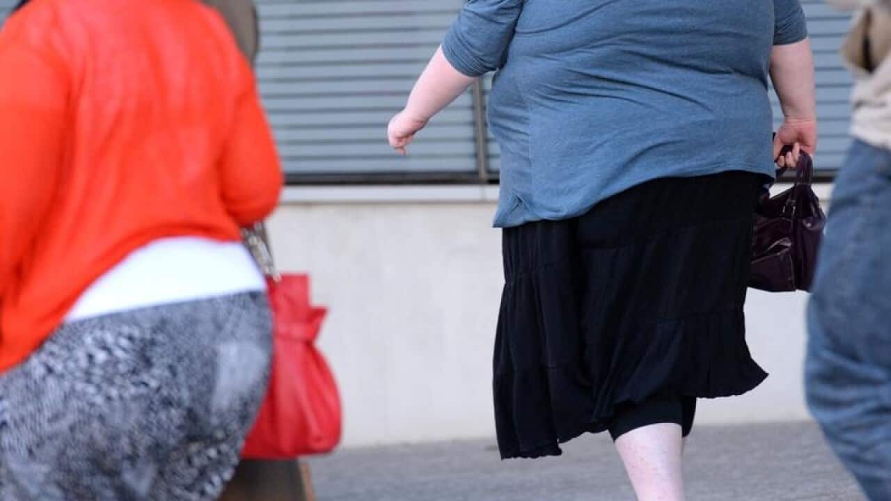 A stock image of an obese woman