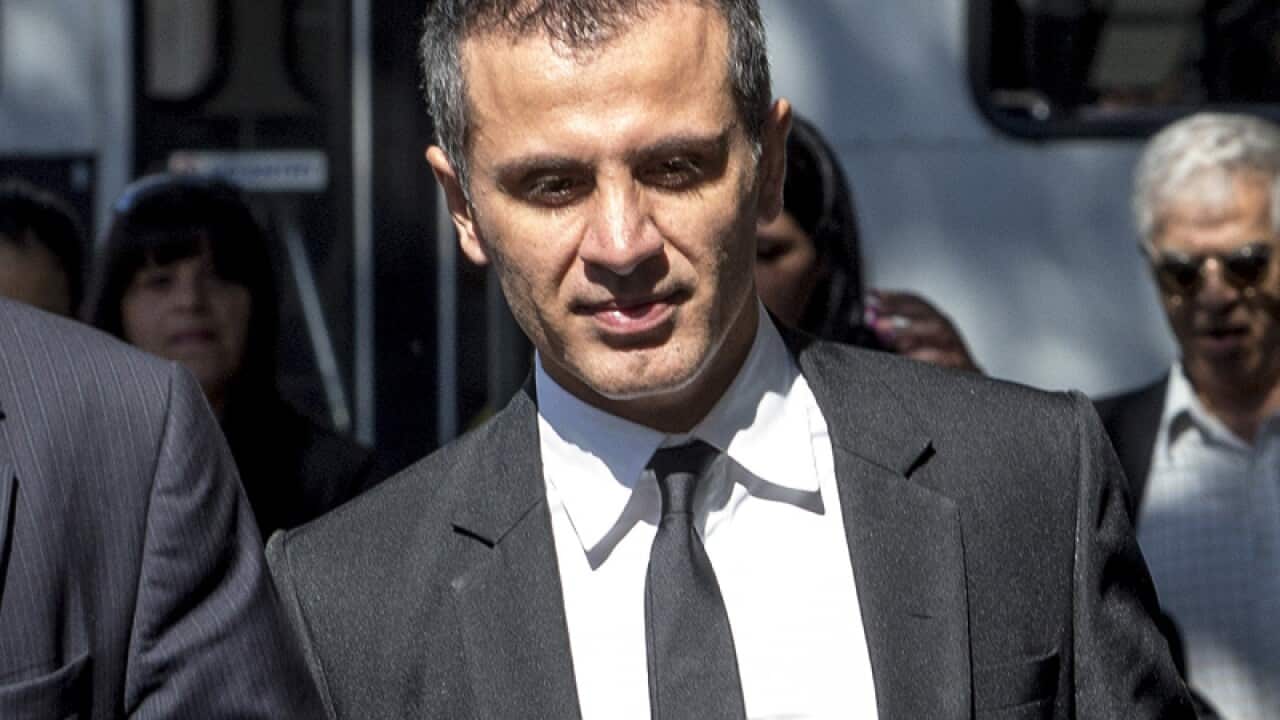 Simon Gittany arriving at court