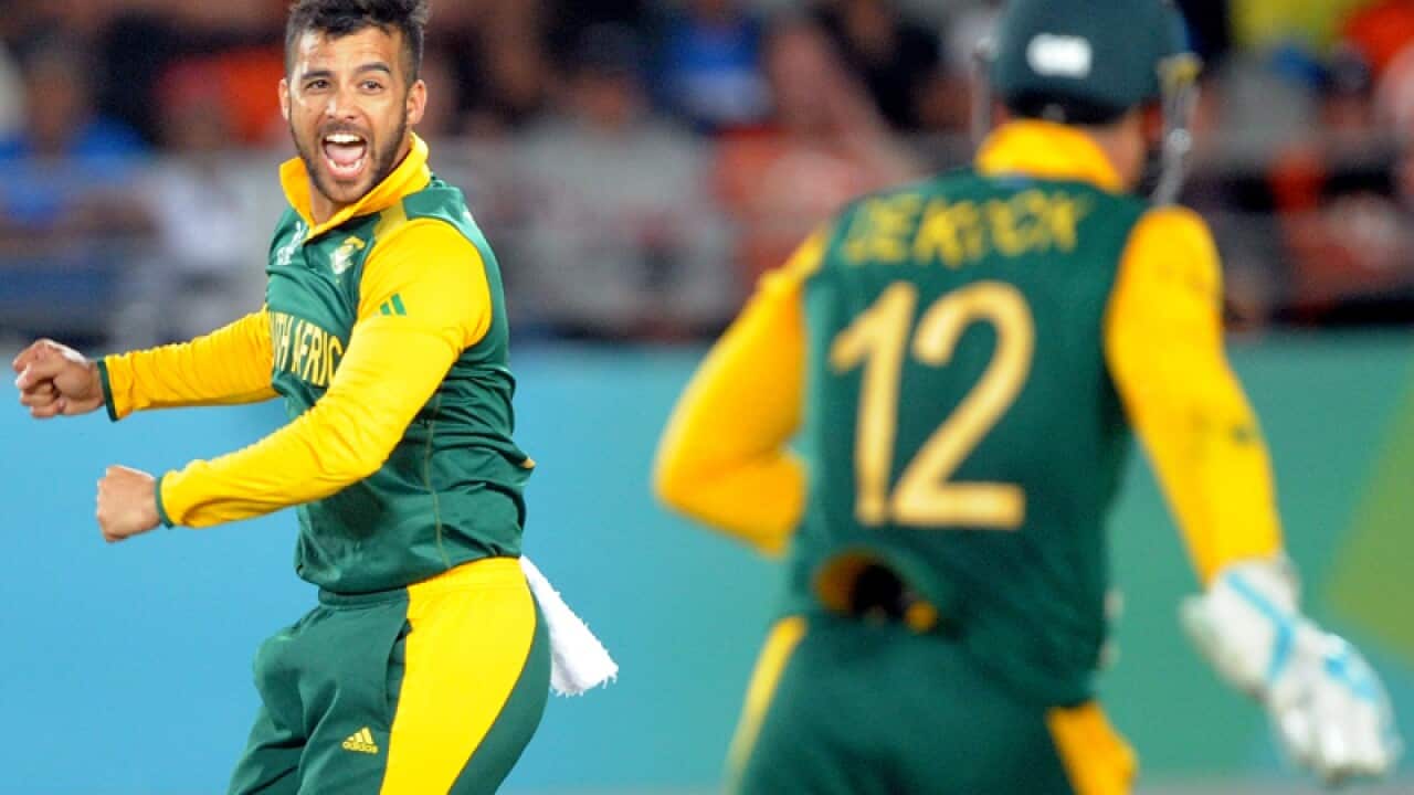 South Africa's JP Duminy celebrates