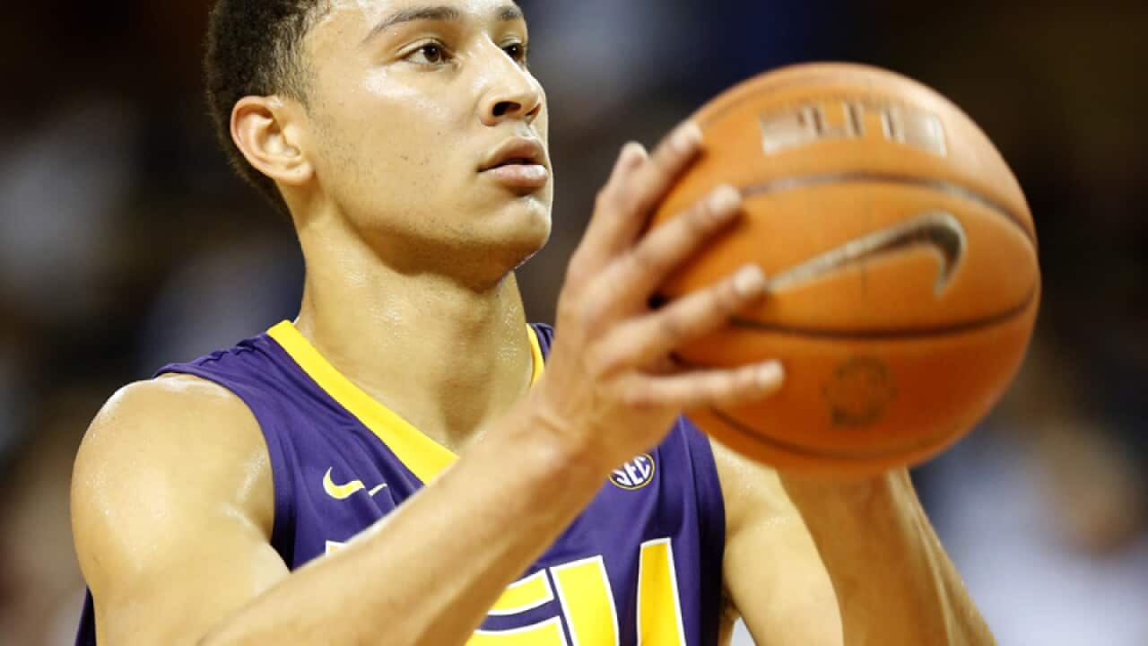 LSU's Ben Simmons attempts a free throw