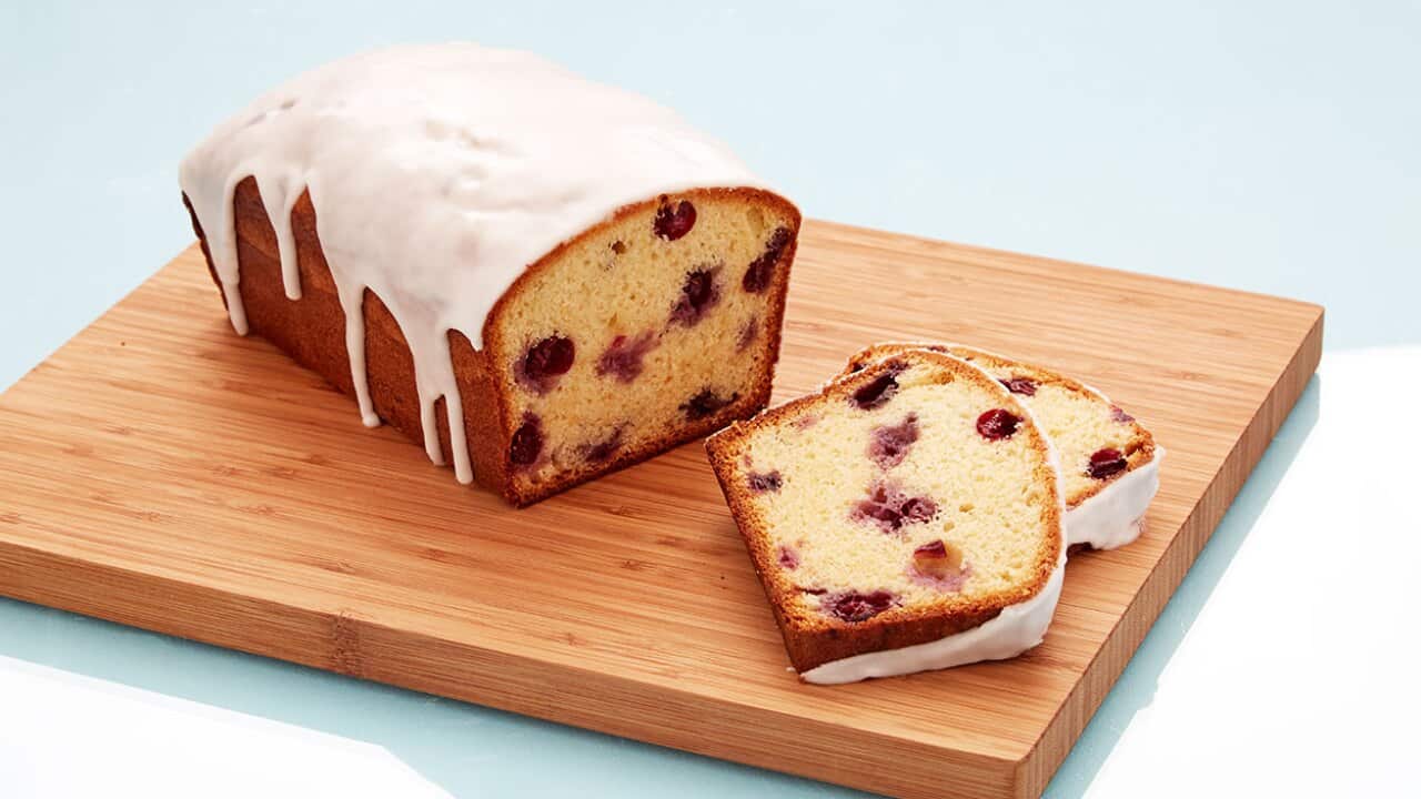 Glazed blueberry lemon loaf