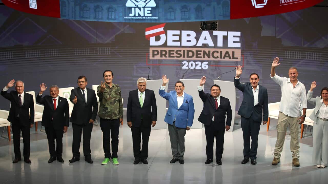 Top-ranked candidates in the polls kick off the presidential debate in Peru