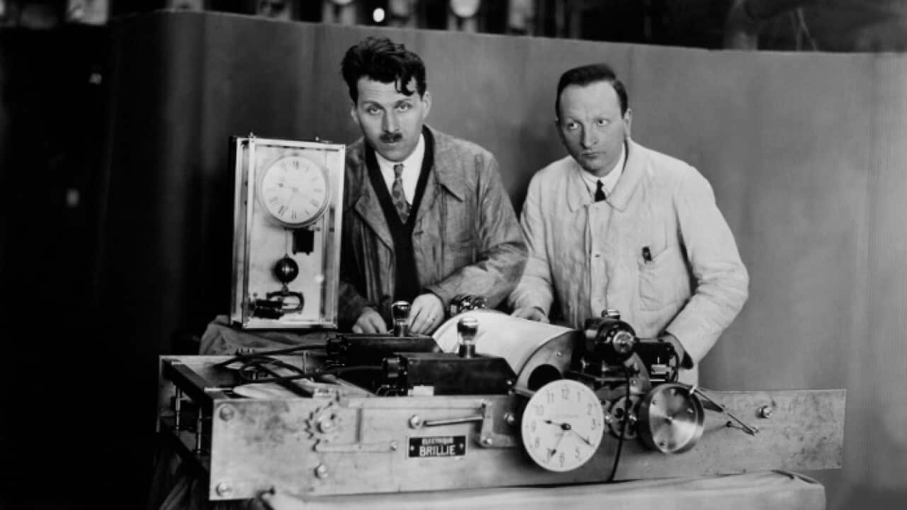 The French Academy of Sciences displays the Talking Clock in 1932