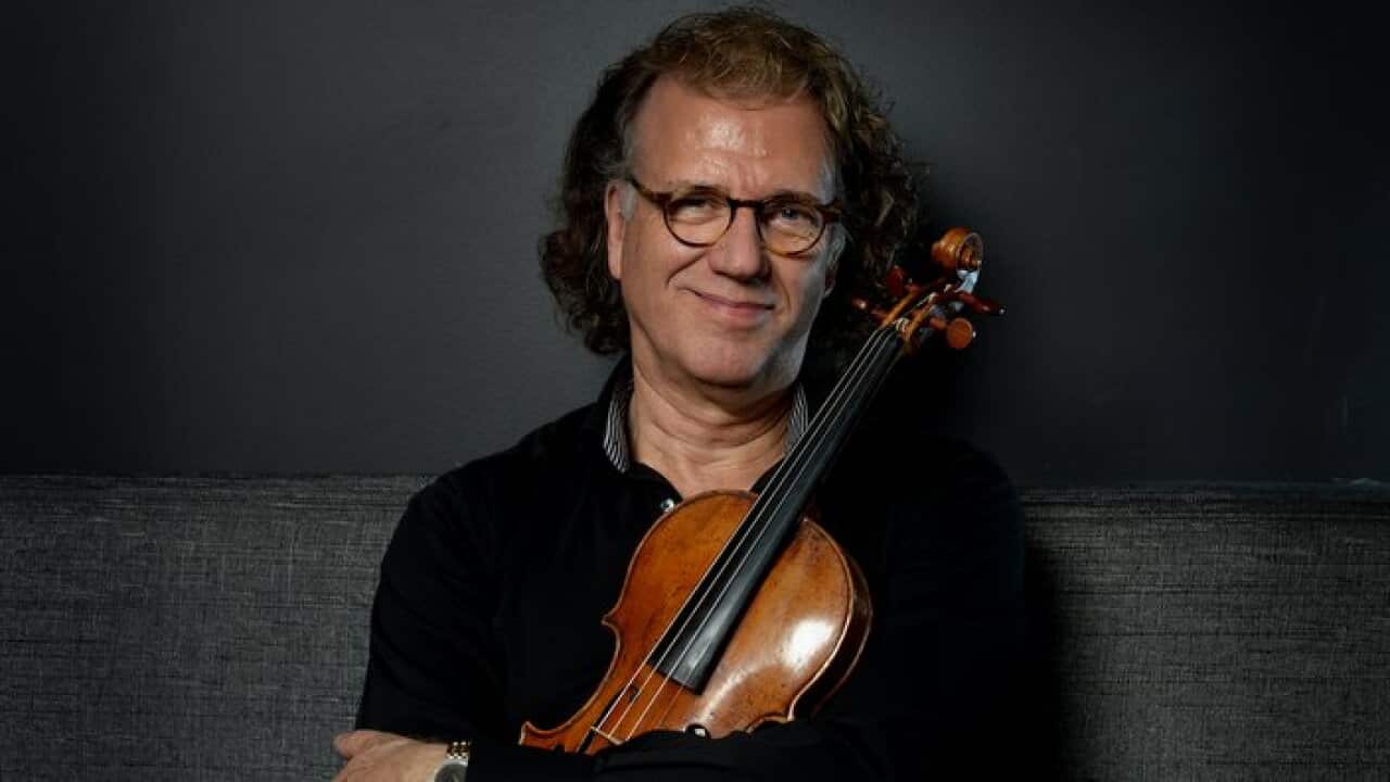 Dutch violinist, conductor and composer Andre Rieu poses for a photograph in Sydney, Wednesday, Oct. 9, 2013. Rieu's And The Waltz Goes on Tour national string of concerts begins in Brisbane on October 12. (AAP Image/Dan Himbrechts) NO ARCHIVING