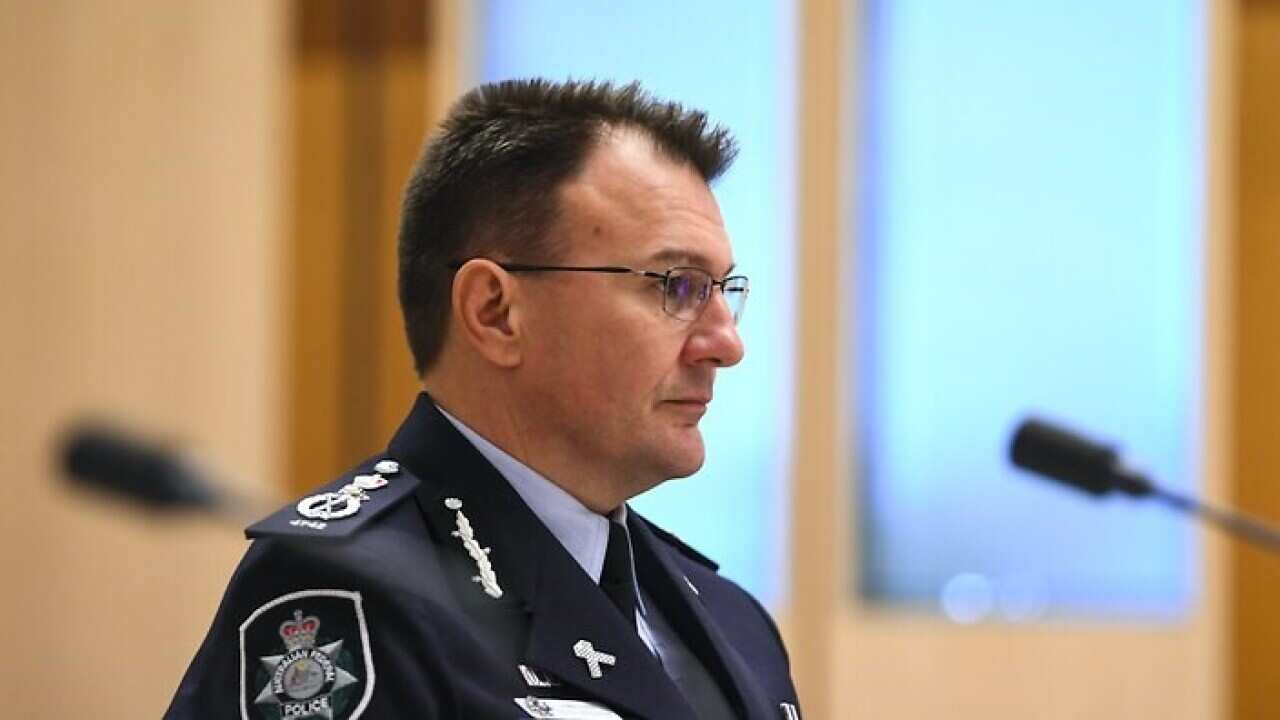 Commissioner of the Australian Federal Police (AFP) Reece Kershaw speaks at the Senate Inquiry into COVID-19.