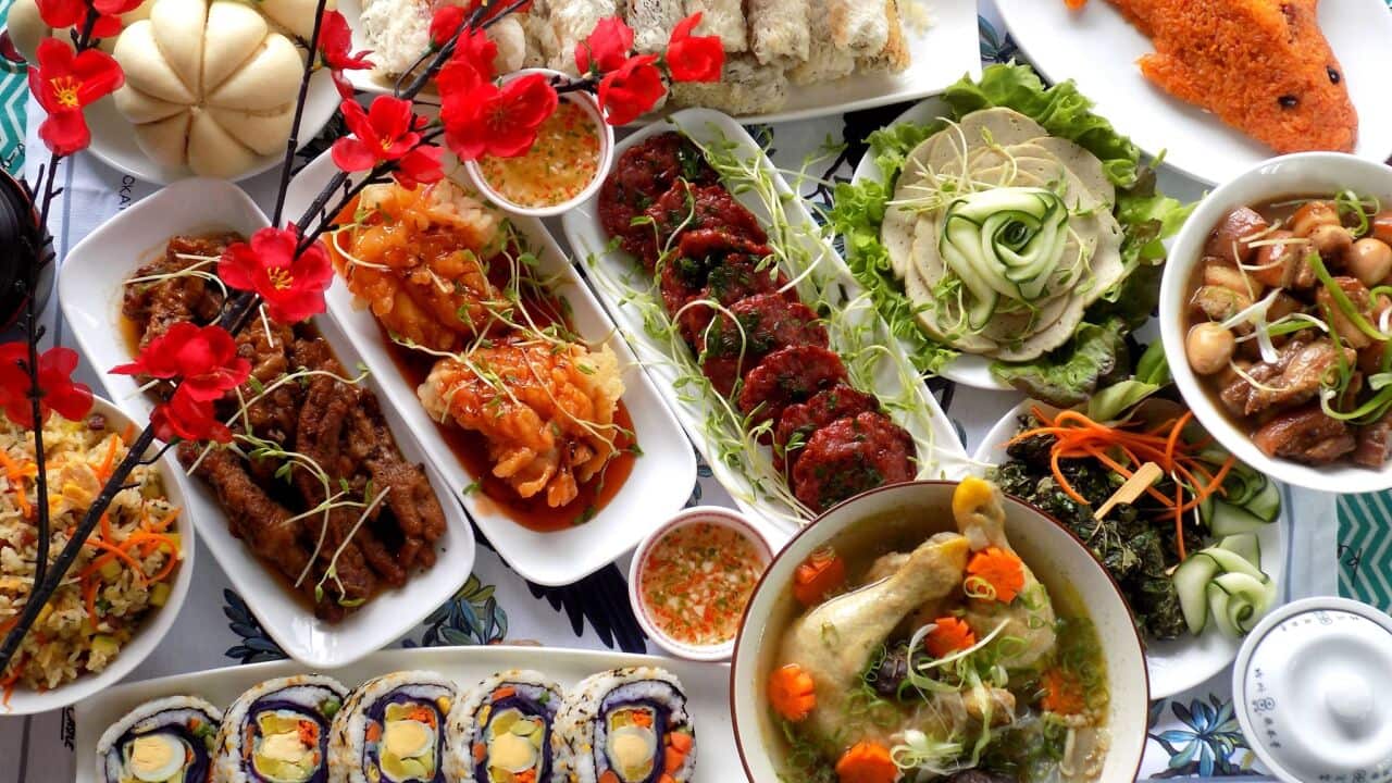 Mâm cỗ cúng ông Táo về Trời của chị Lâm Anh Đào