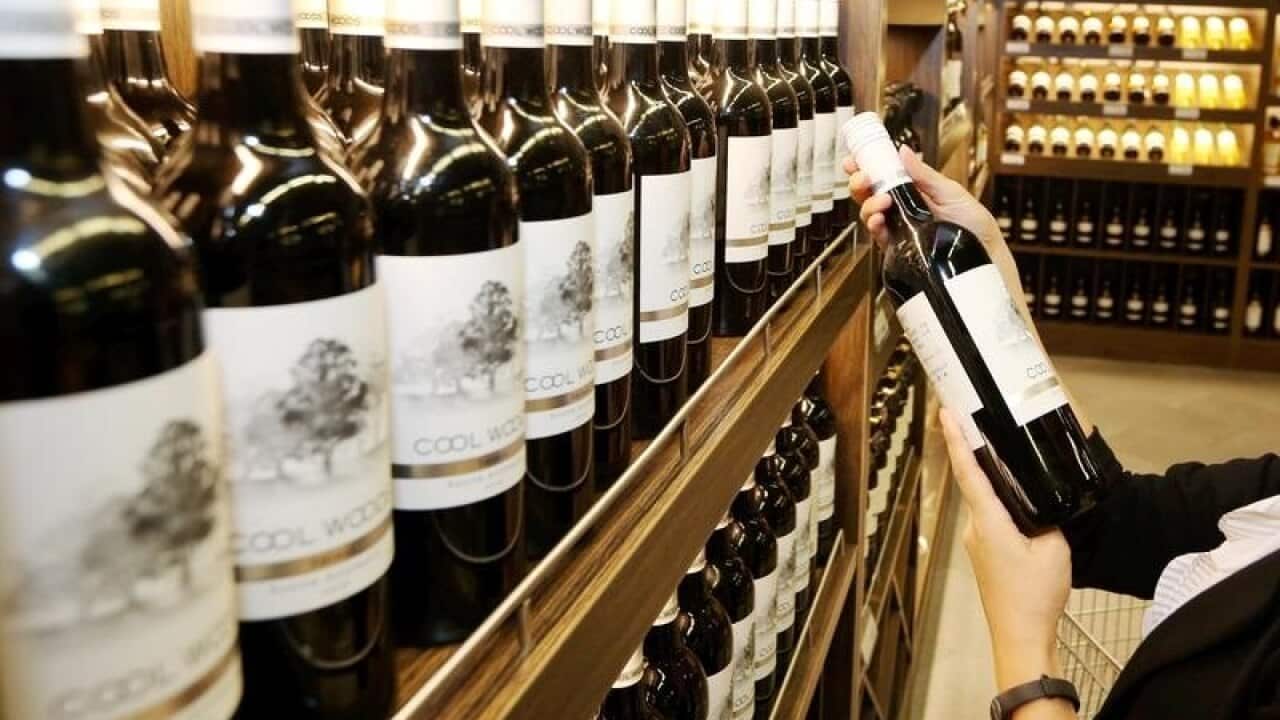 Bottled wine imported from Australia for sale in China