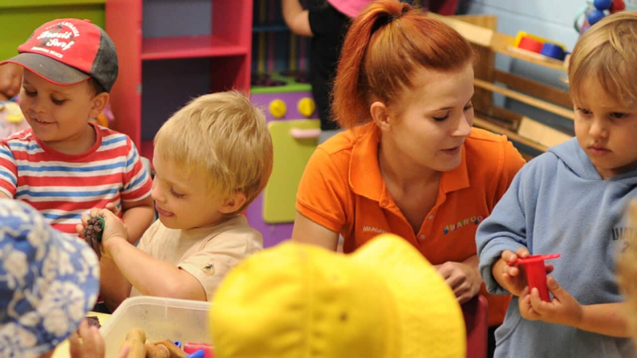 Children play at a child care centre in Townsville