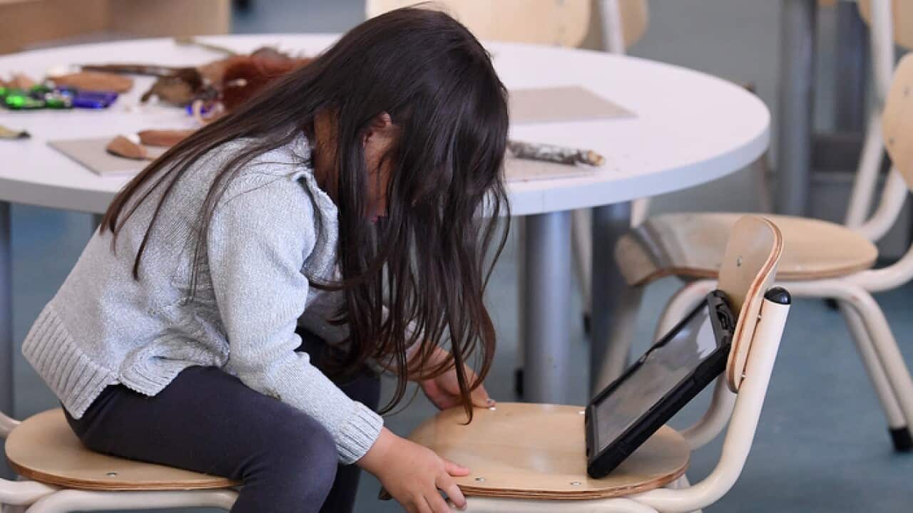 A child at a preschool centre.