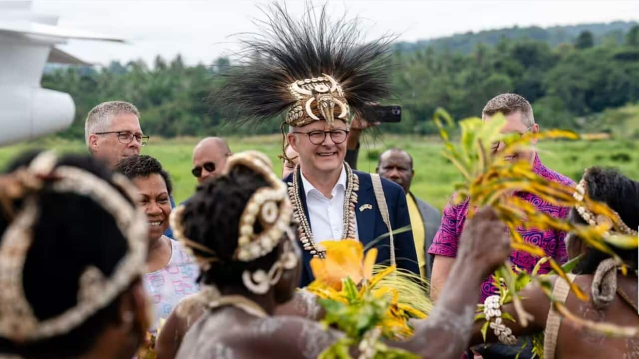 Anthony Albanese attends a welcome ceremony in Wewak during his visit to Papua New Guinea earlier this week.jpg